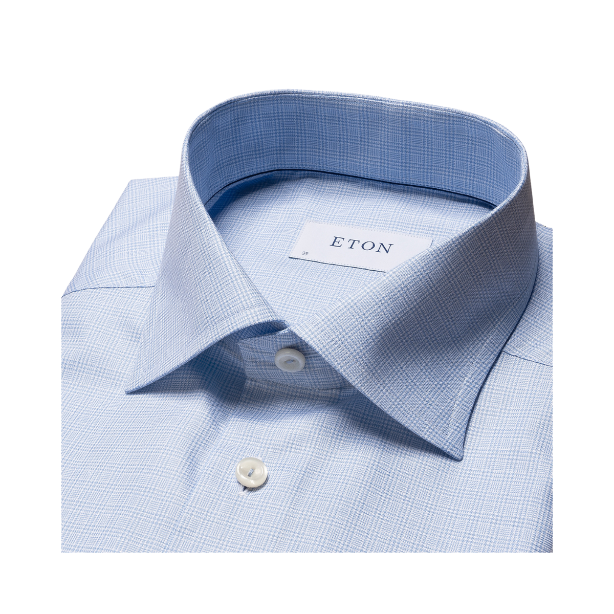 Slim Fit Check Signature Oxford Shirt Cut Away Collar - Blue