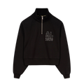 Cropped Ivy Half Zip - Black