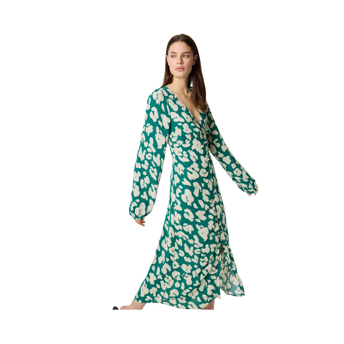 Ana Dress - Evergreen/Cosy White