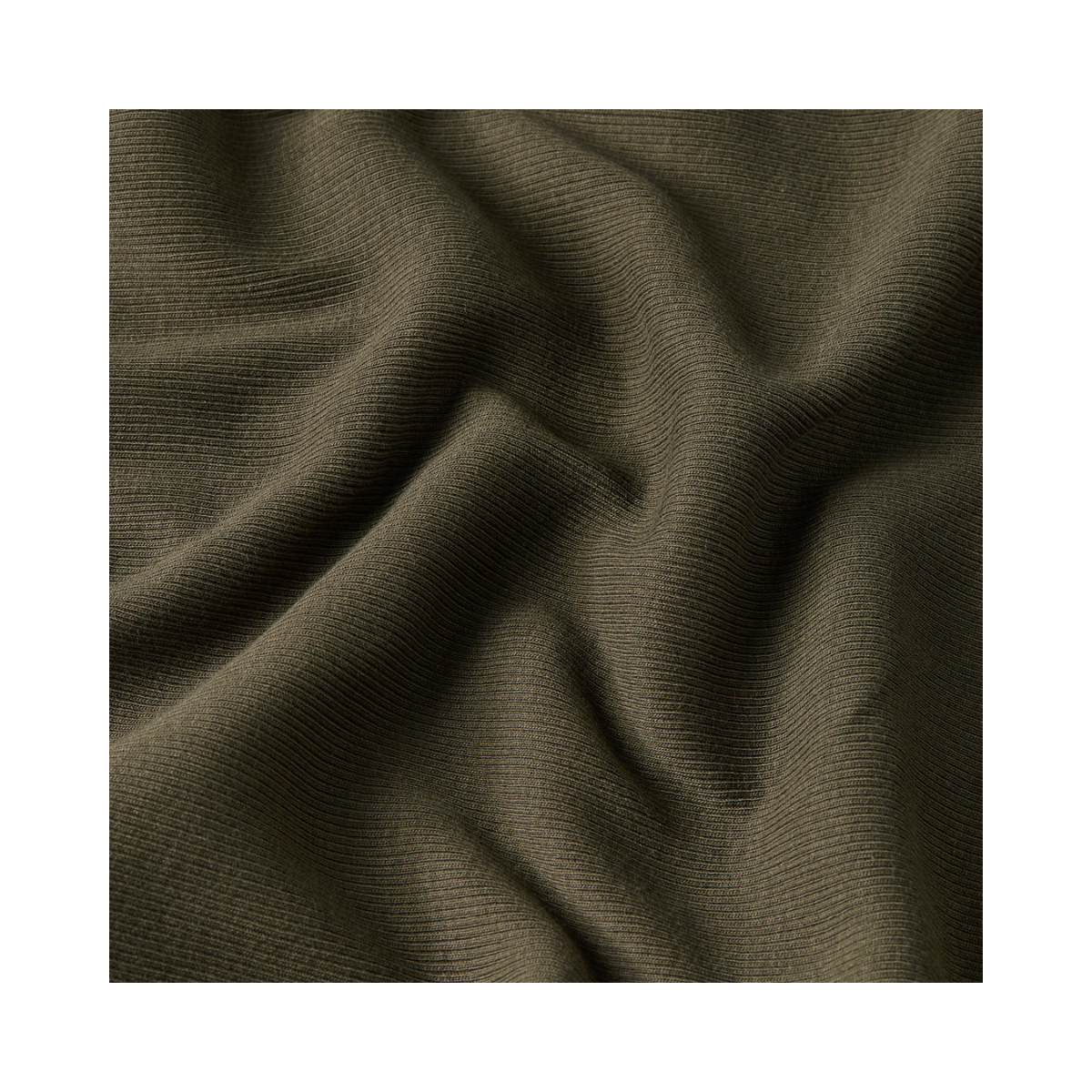 Shrunken Slim Rib Henley LS - Black Olive