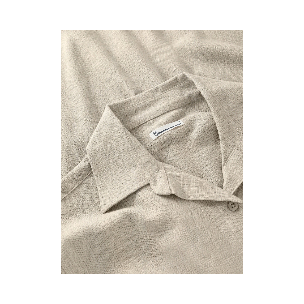 Loose linen-mix short sleeve - Light feather gray