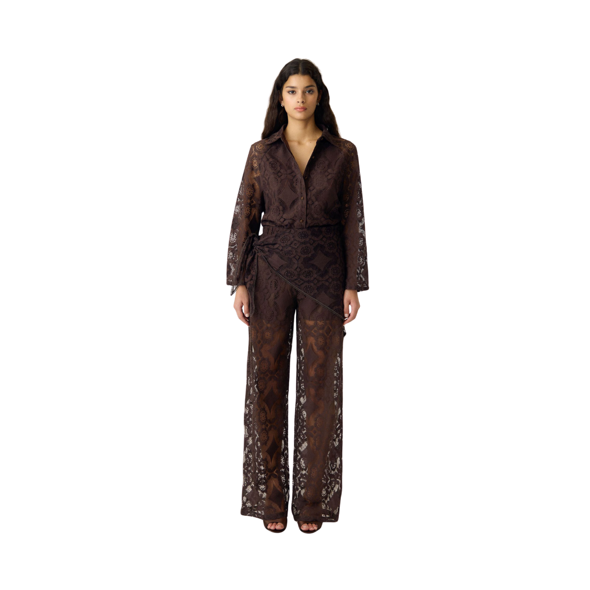 YASAlmi Scarf Lace Pant - Coffee Bean