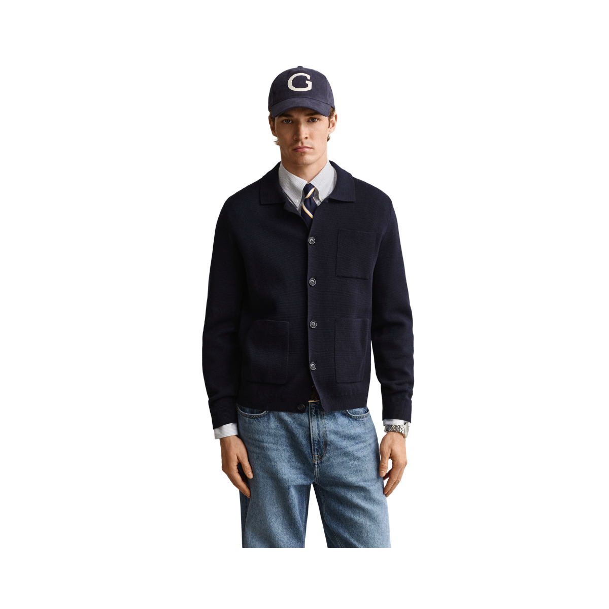 Milano Knit Cotton Cardigan - Evening Blue