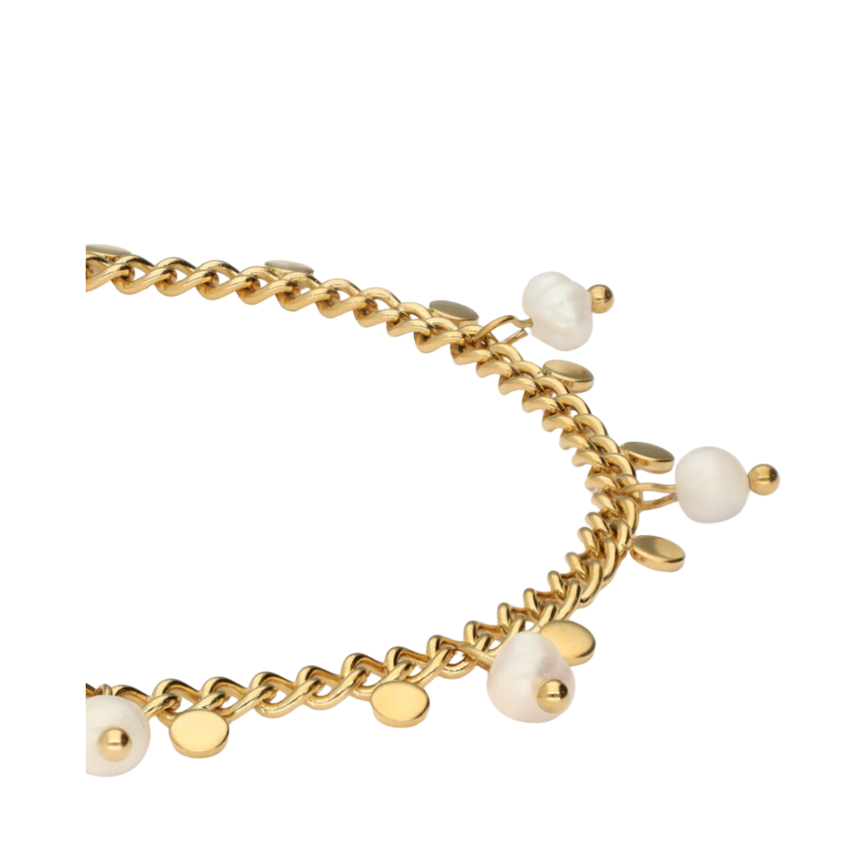 Bracelet pearls & coins - Gold