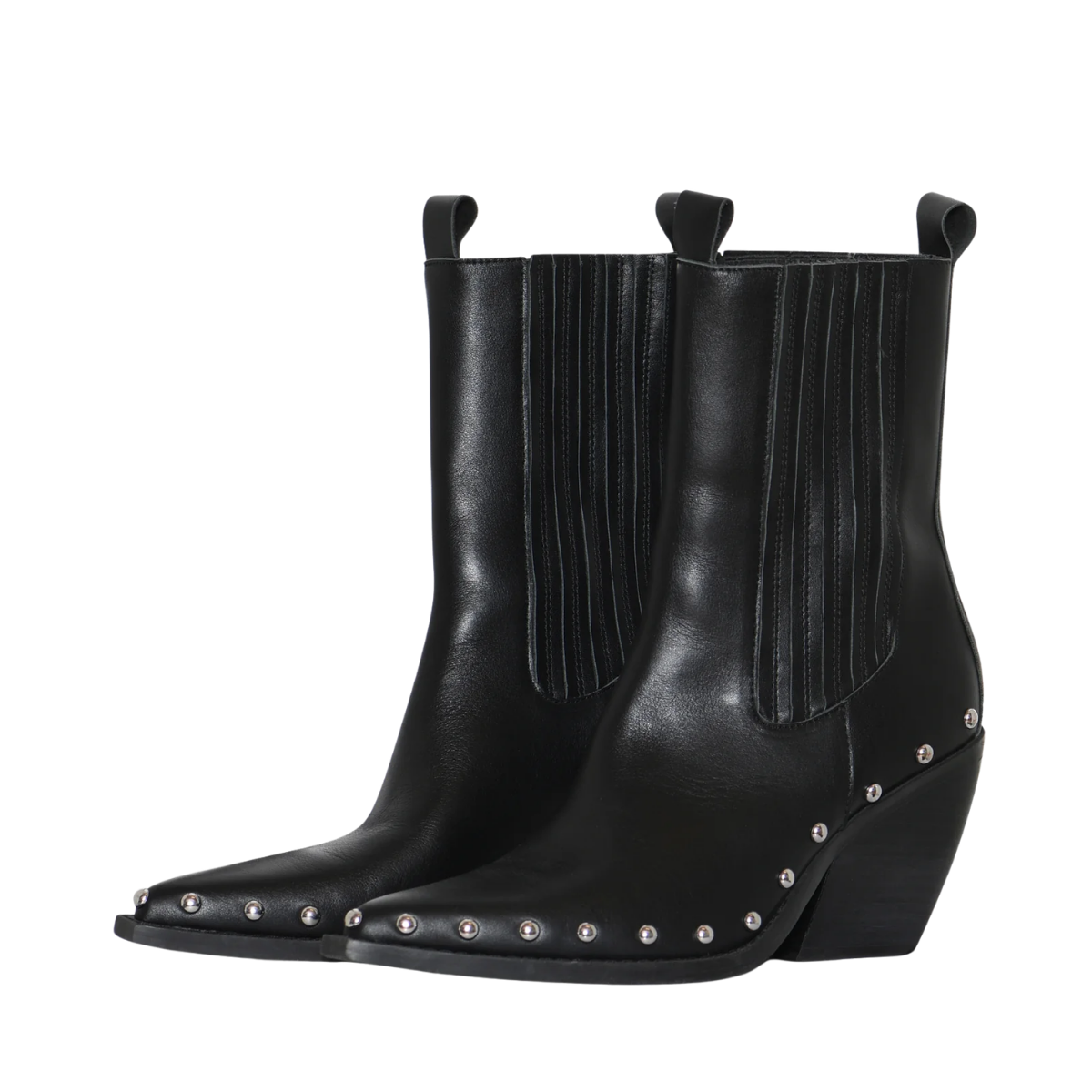 Jorja Studs Pistol Boot - Black