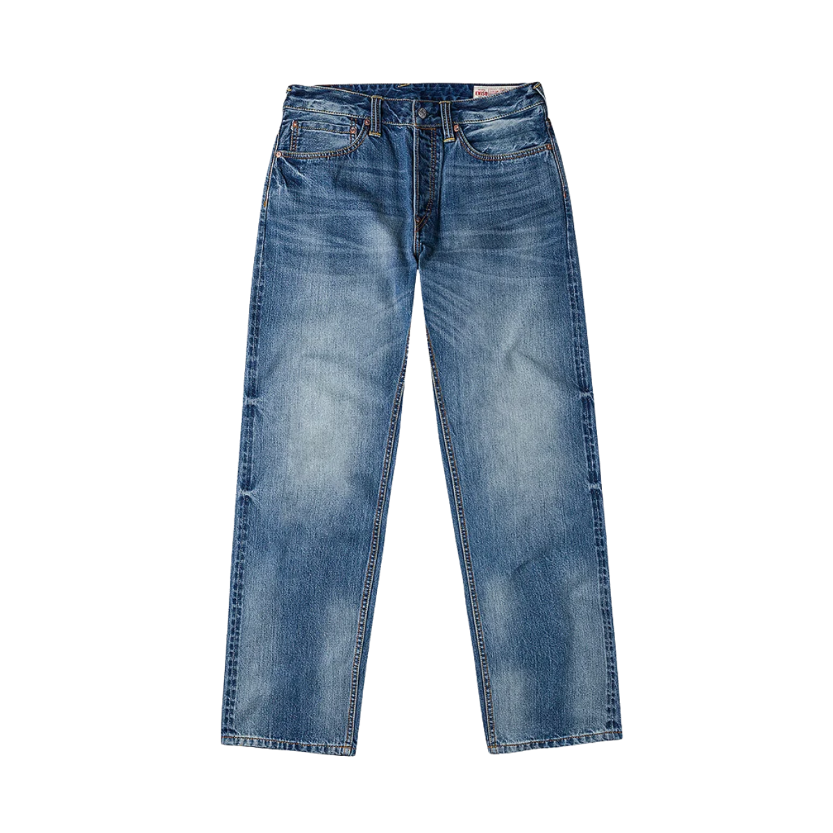 Yellow Daicock Printed Jeans - MID TONE INDIGO