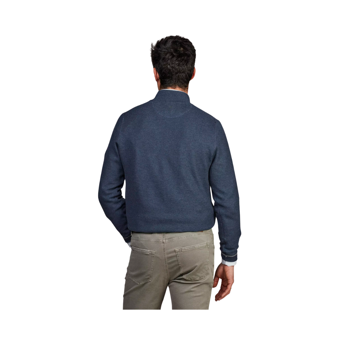 Half Zip Structure Knit - Blue