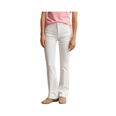 Slim Flare Monogram Jeans - Eggshell