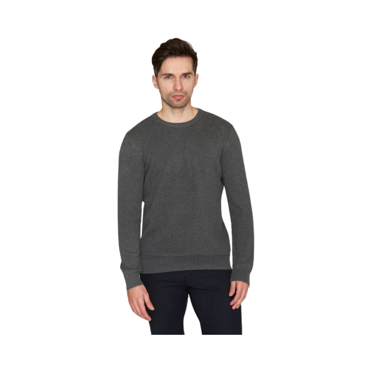 Vagn Reg Bubble Knit Crew Neck - Grey