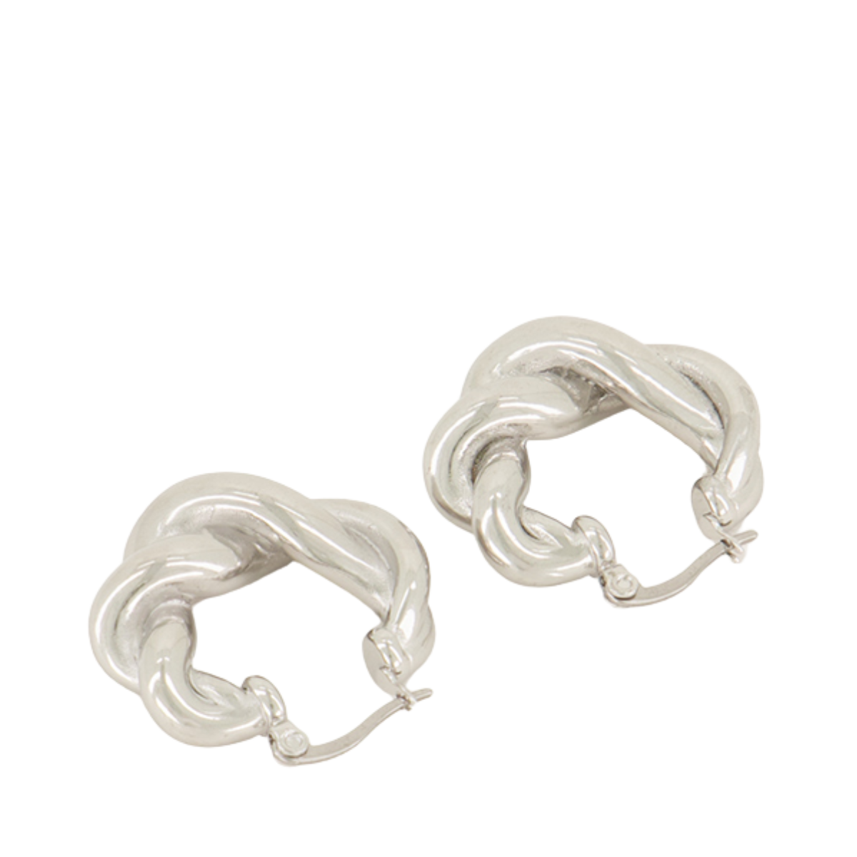 Iconic twisted pattern earrings - Silver
