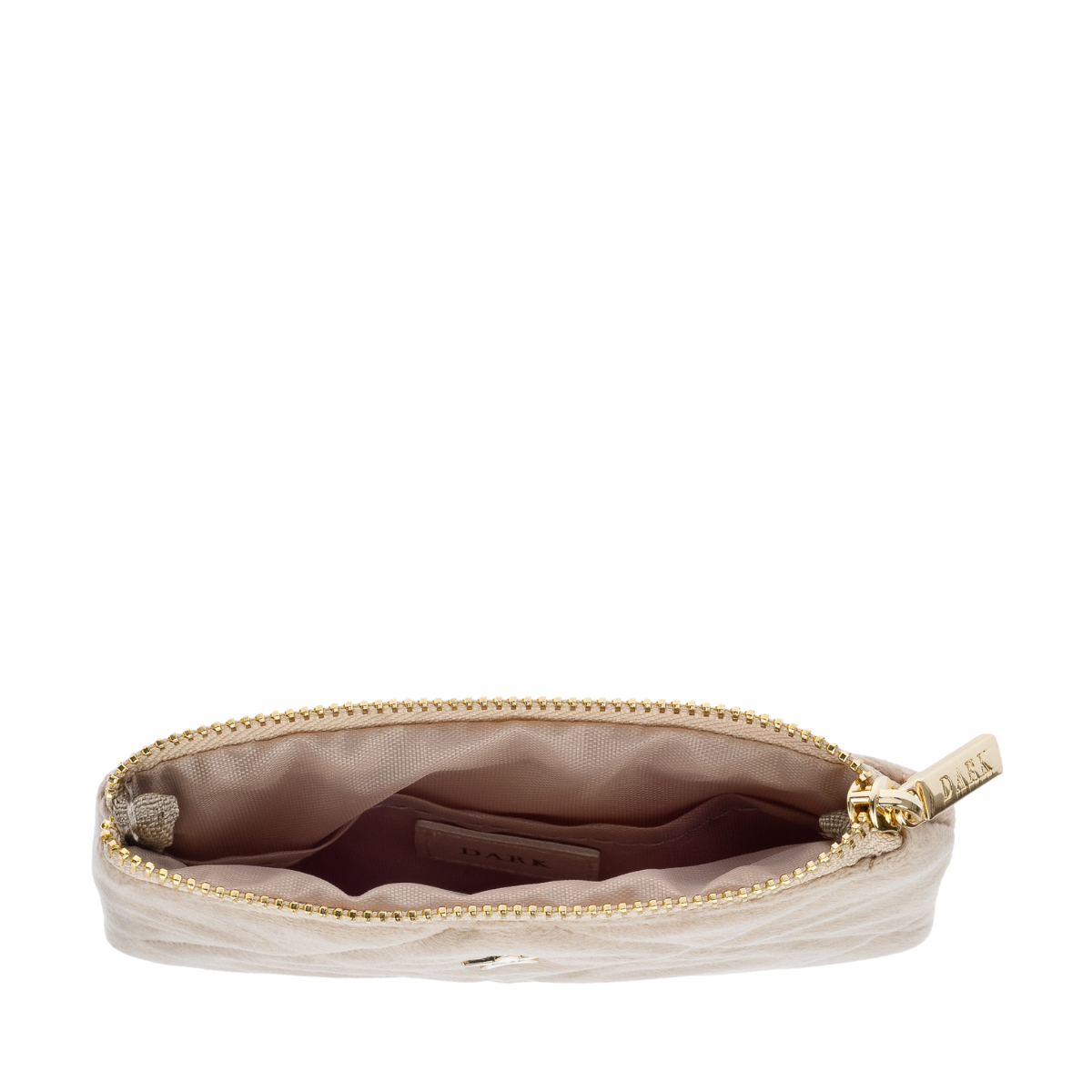 Velvet Quilted Mini Pouch - Dark Sand