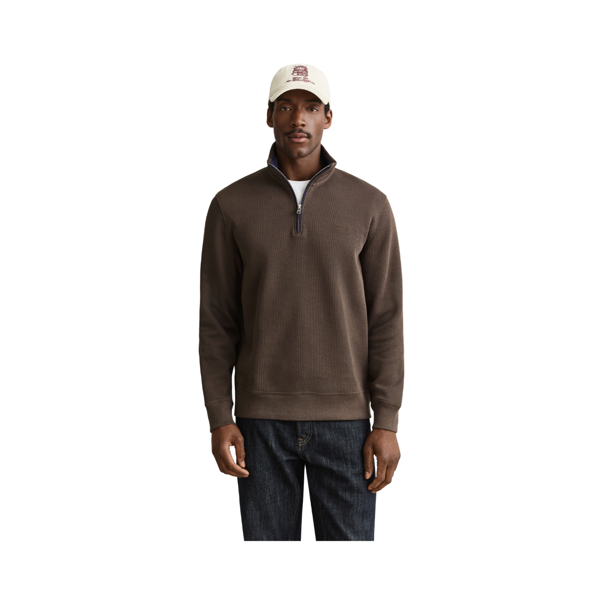 Sacker Rib Half Zip - Shadow Brown