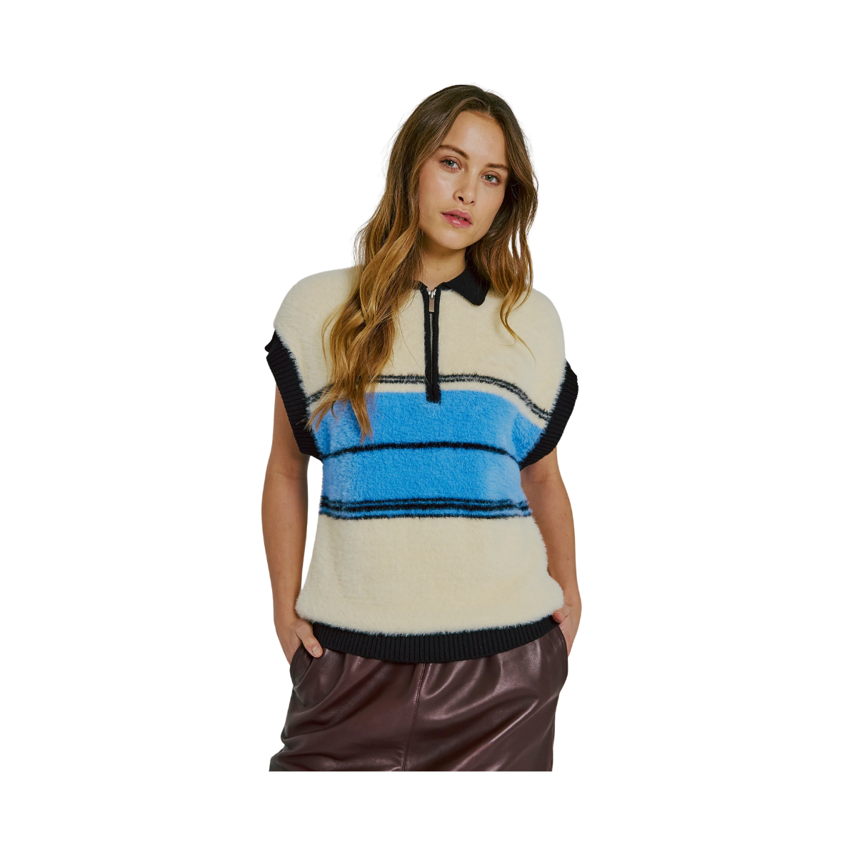 Sky Knit Waistcoat - Black / Blue