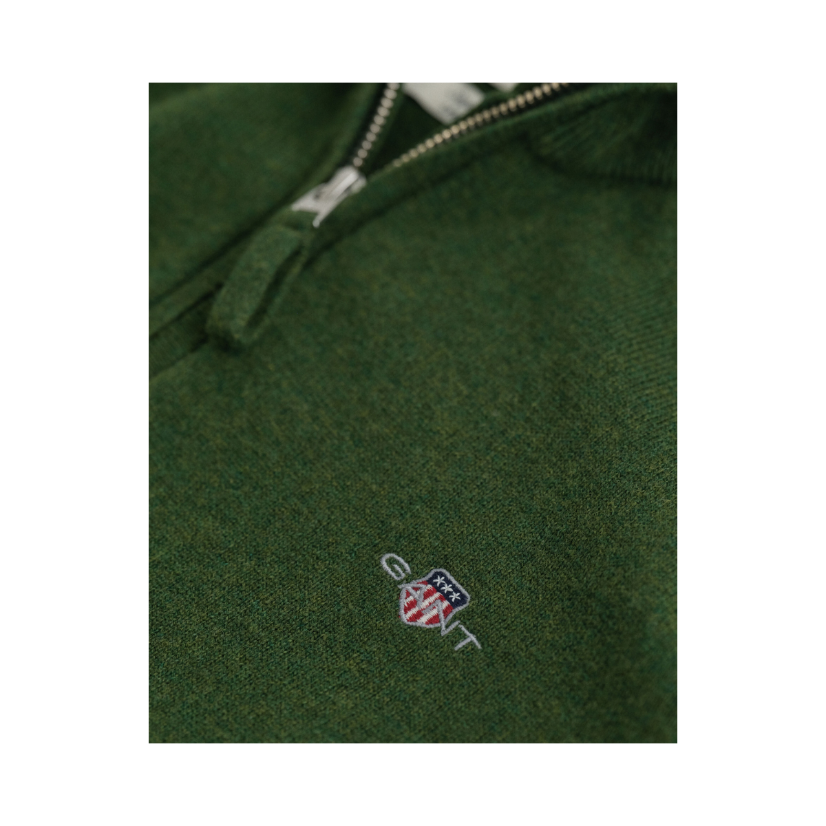 Superfine Lambswool Half Zip - Moss Green