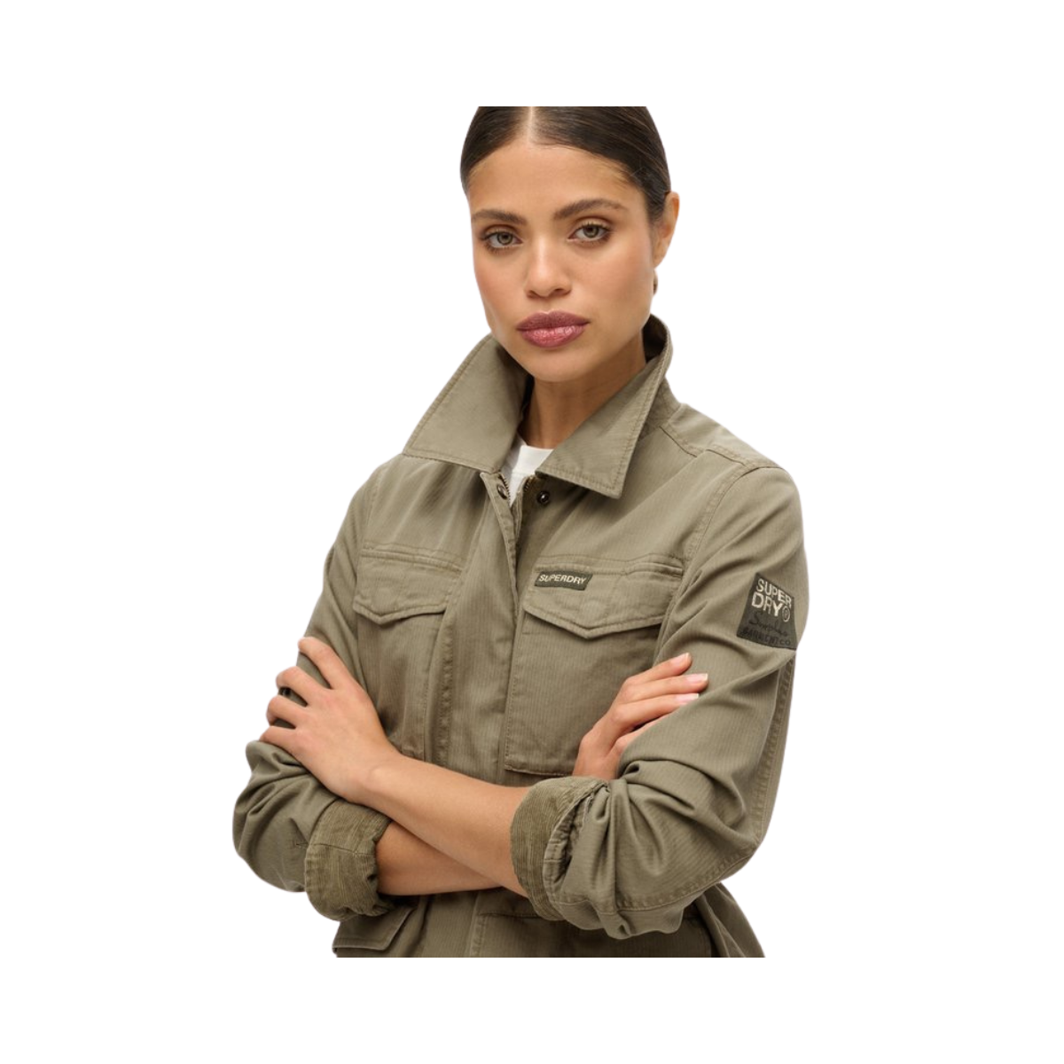 Embroidered M65 Military Jkt - Moss Khaki
