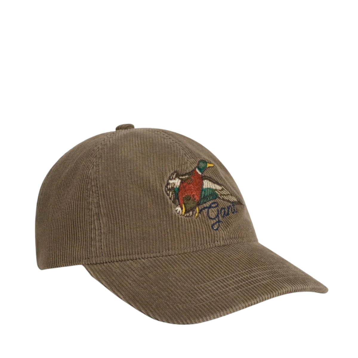 Graphic Embroidery Washed Cord Cap - Taupe Beige