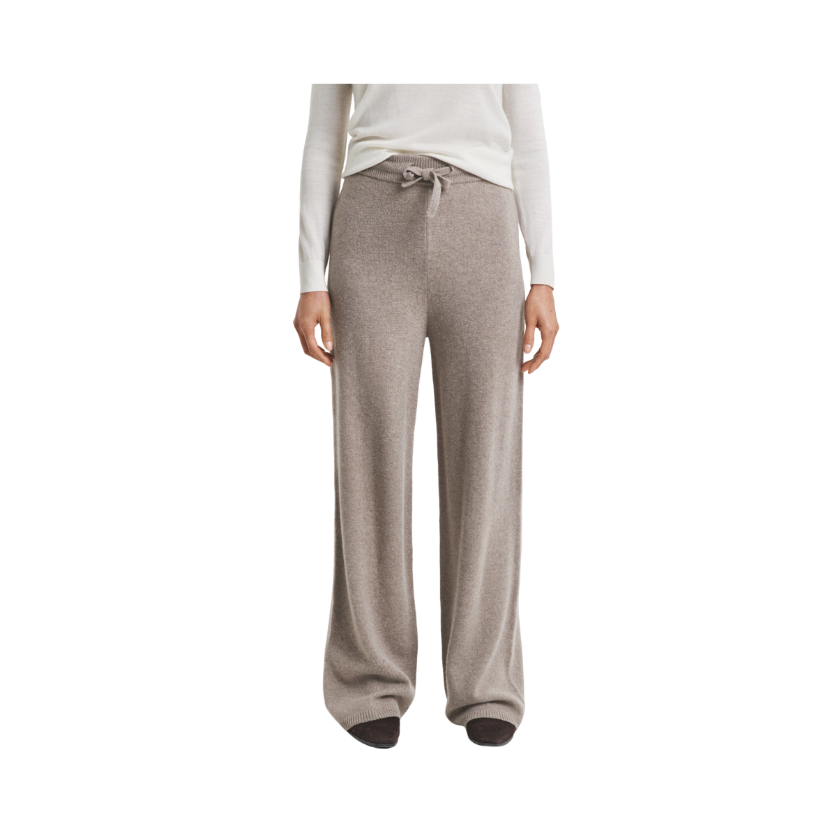 Wool Knitted Pants - Taupe Beige