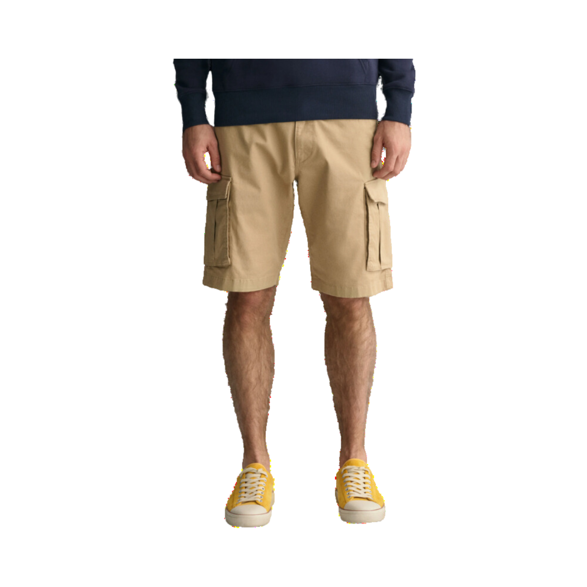 Relaxed Twill Cargo Shorts - Beige