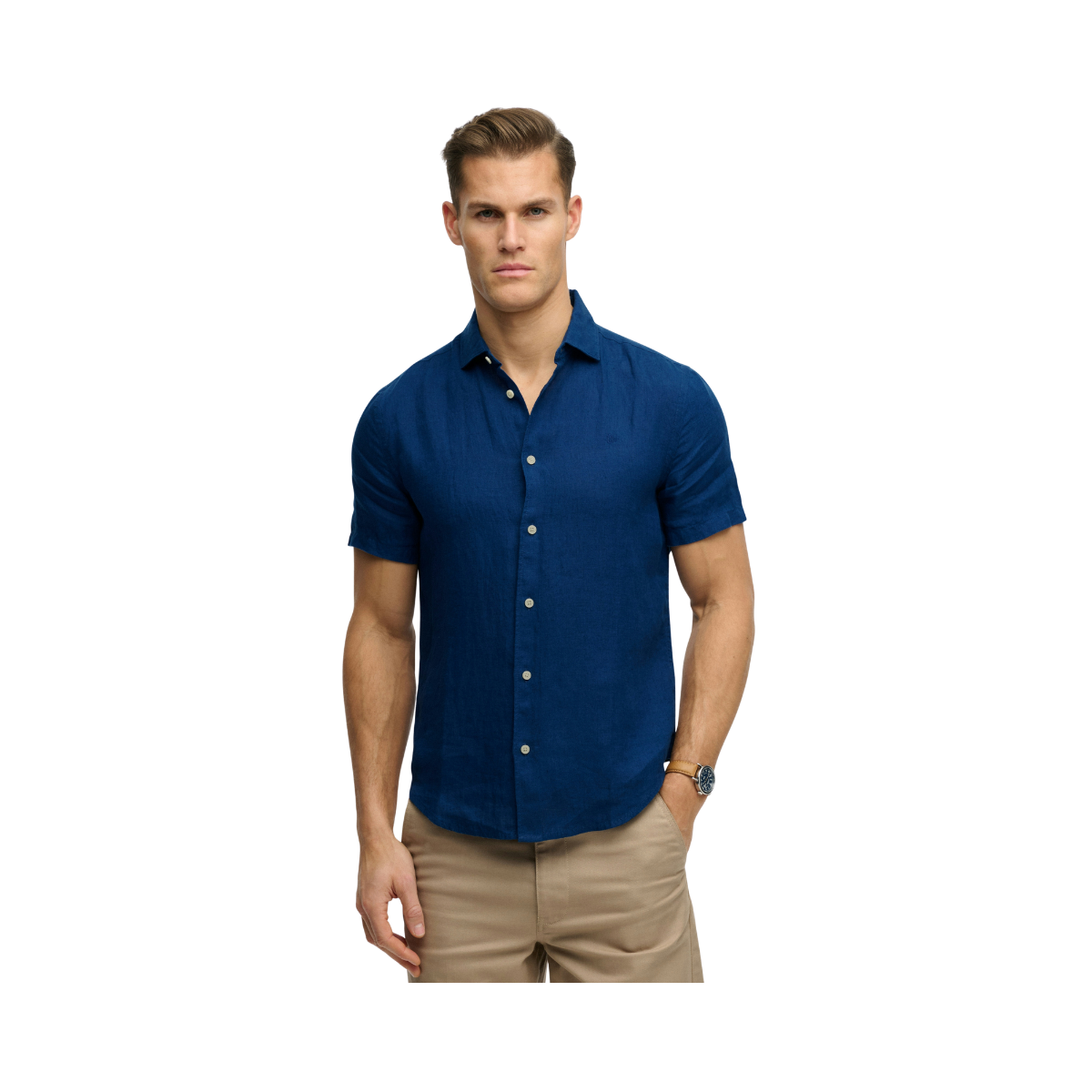 Riviera S/S Linen Shirt - French Blue