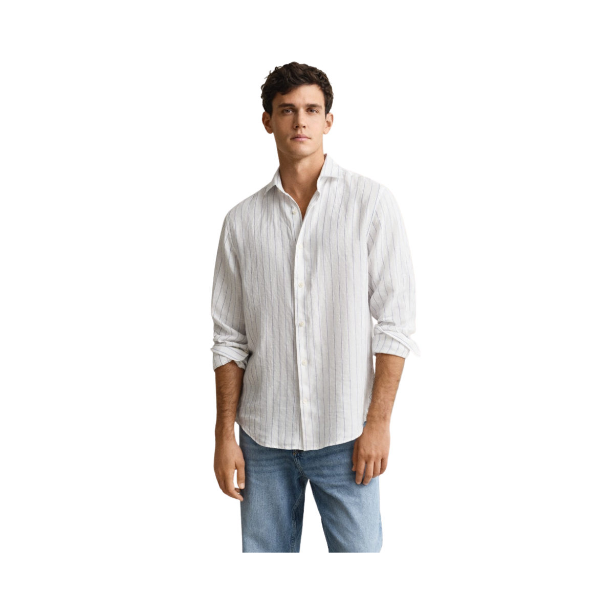 Linen Stripe Shirt - 110 White