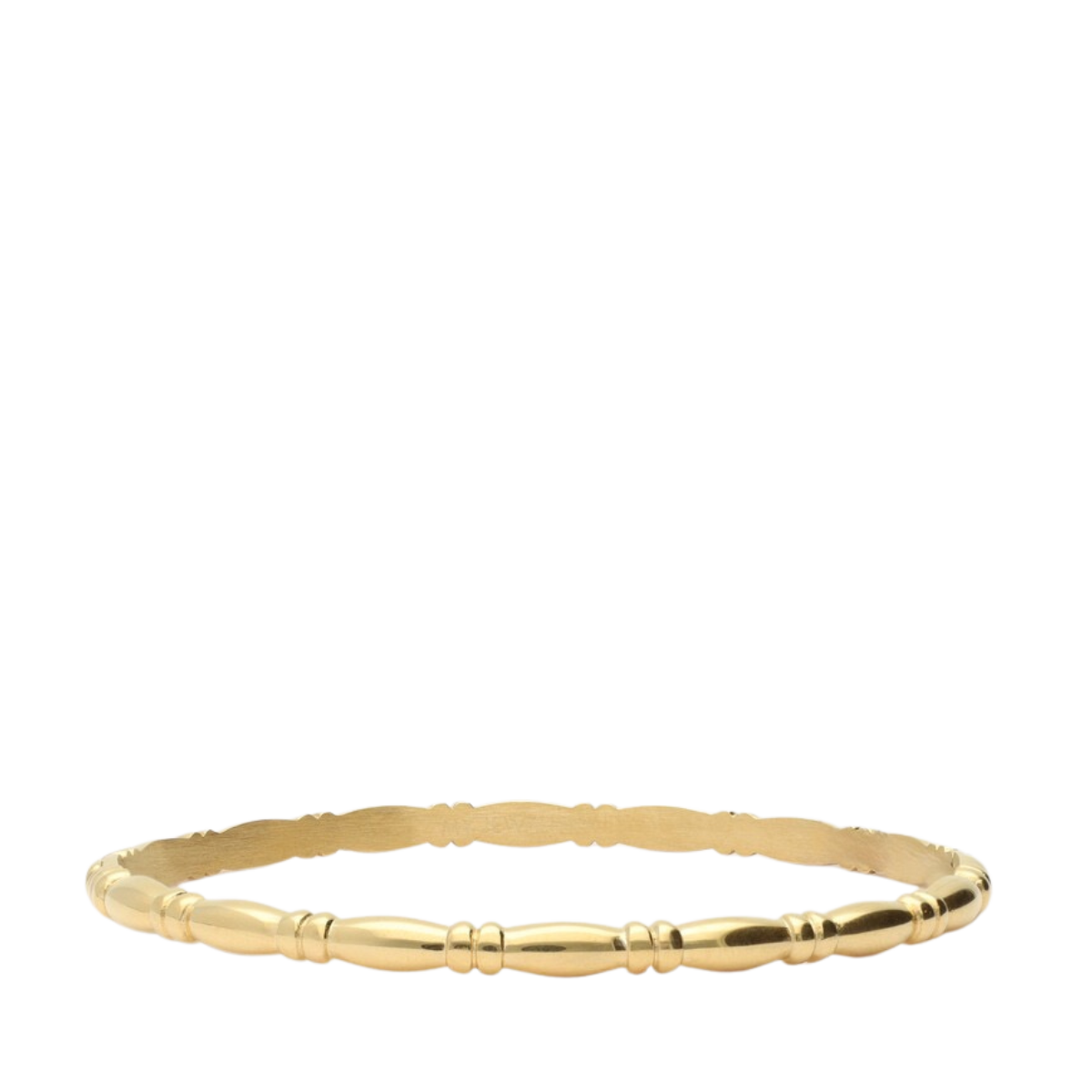 Bangle oval bamboo - 1200 Gold