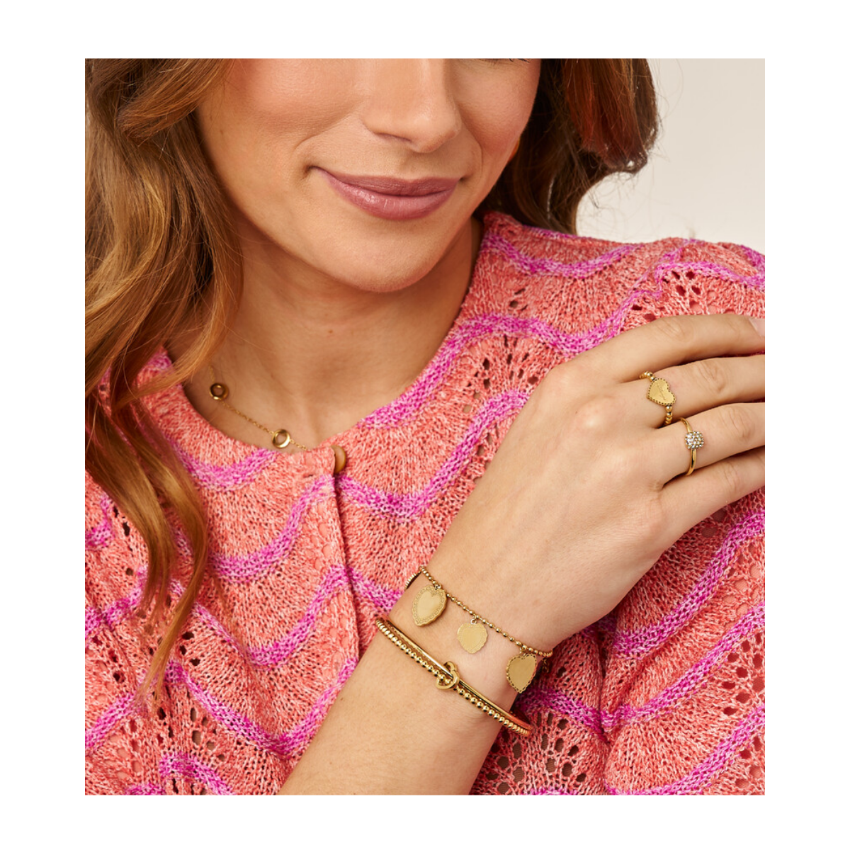 Bangle 2 Set Heart - Gold