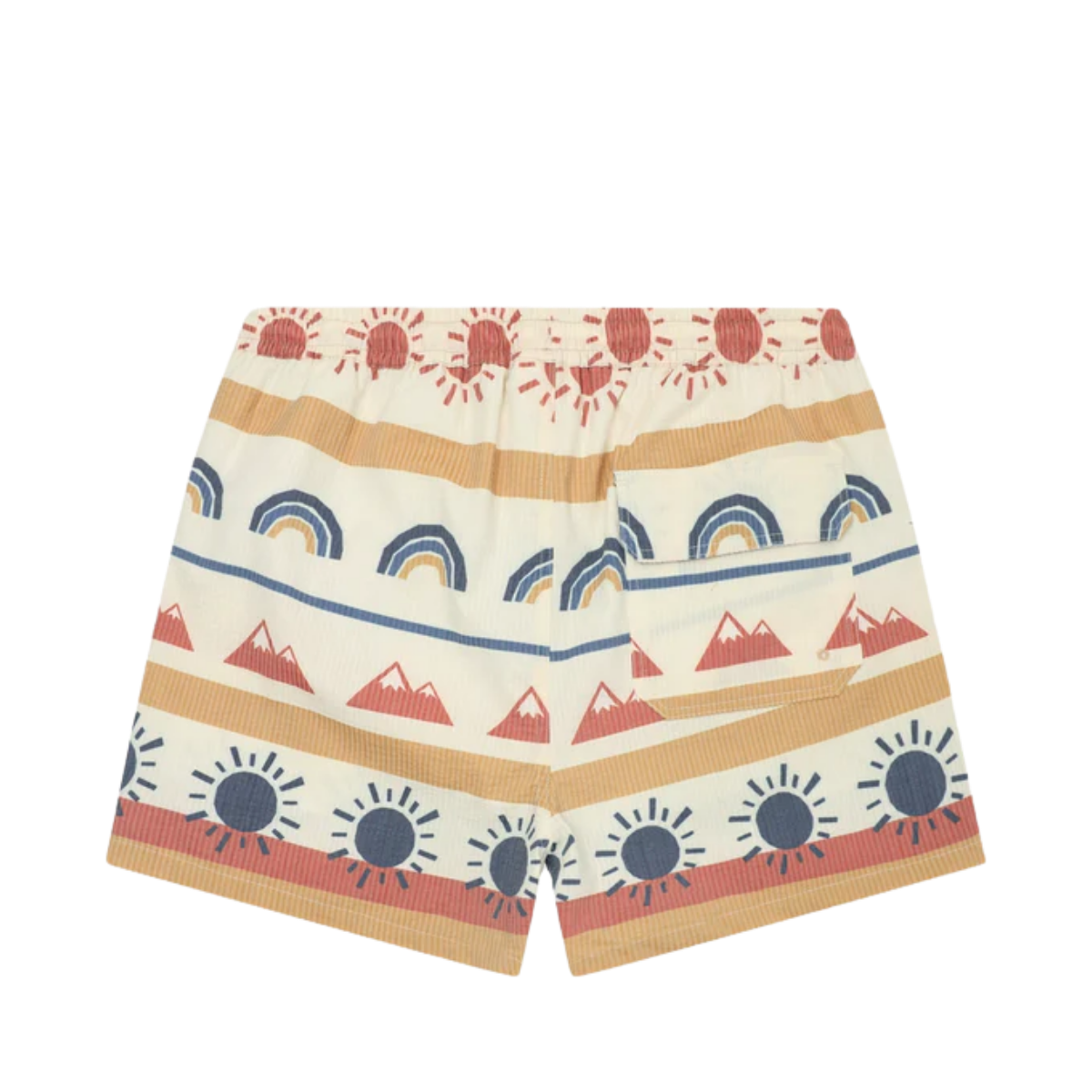 Mid-Thigh Icon Seersucker Swimshorts - Multi Color Aop