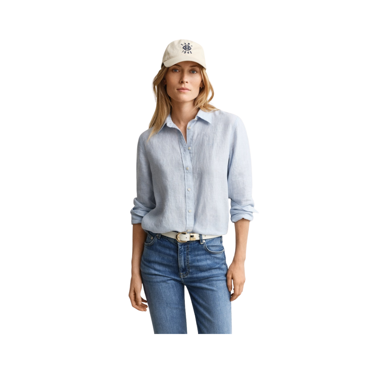 Reg Linen LS Shirt - Light Blue