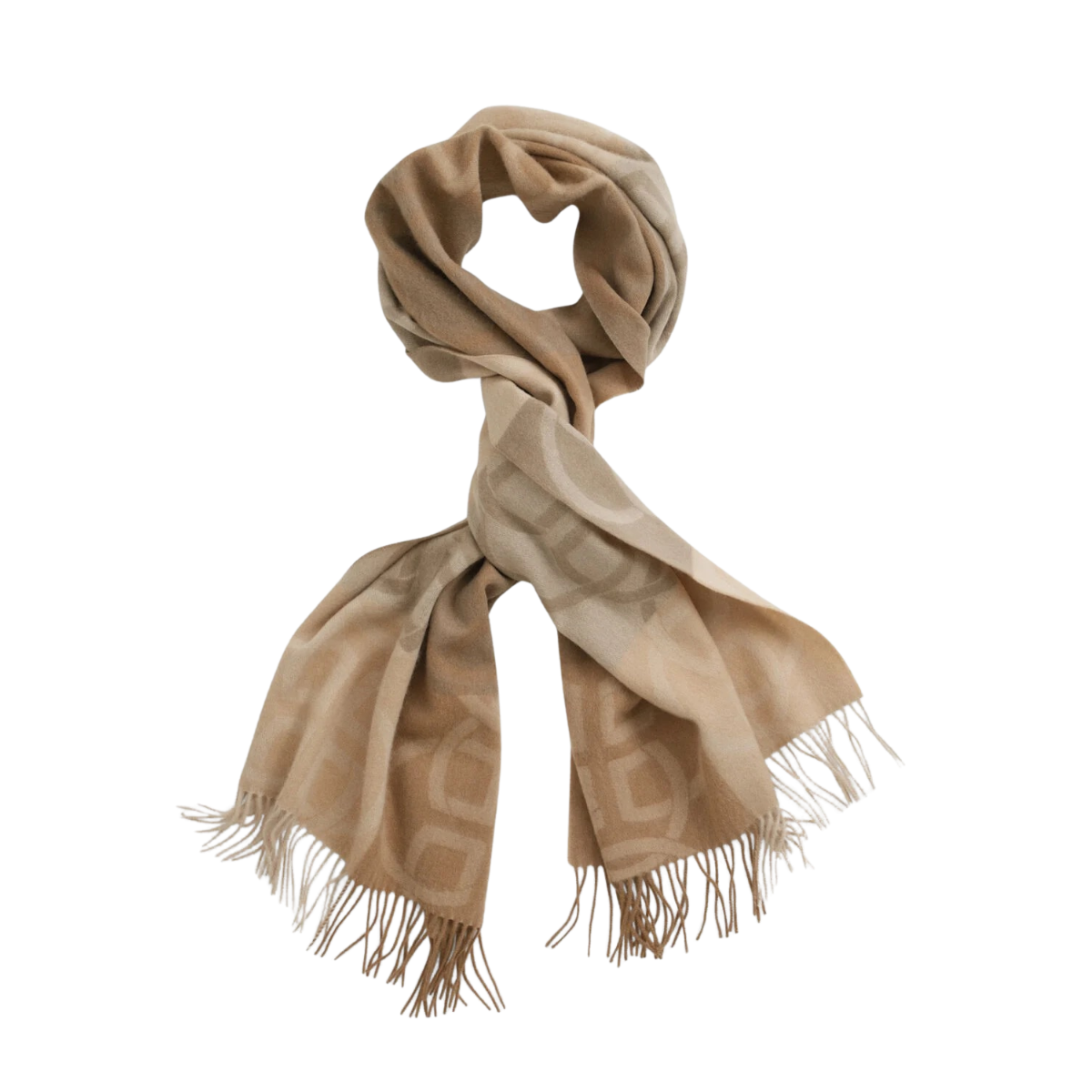 Monogram Wool Scarf - 213 Warm Khaki