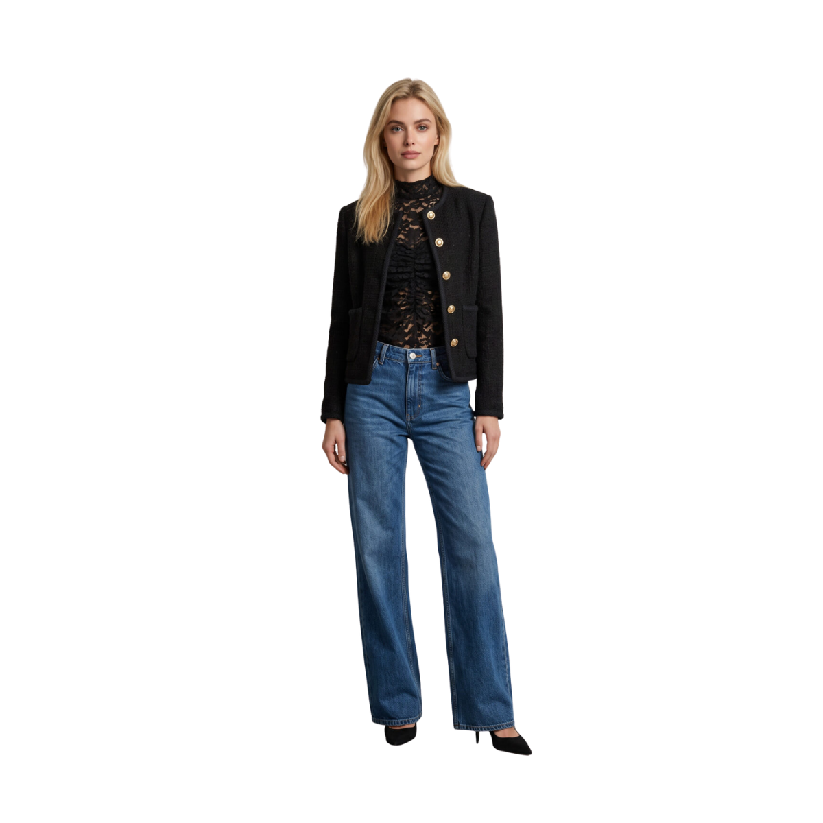 Alexa Tweed Jacket - Black