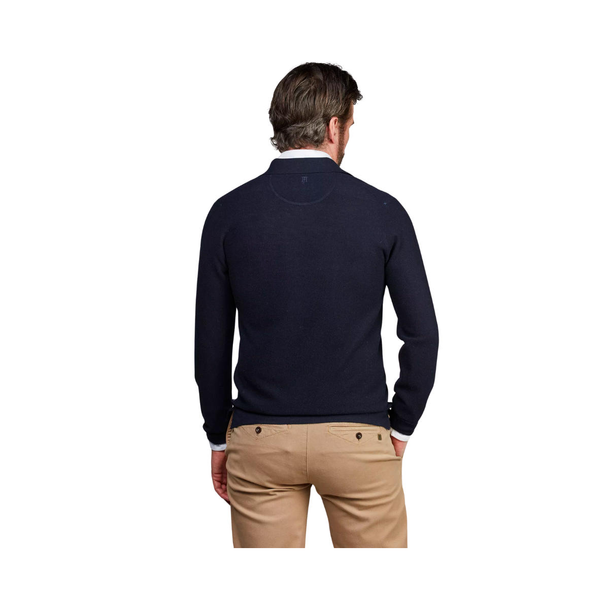 Merino Structure Polo - Navy