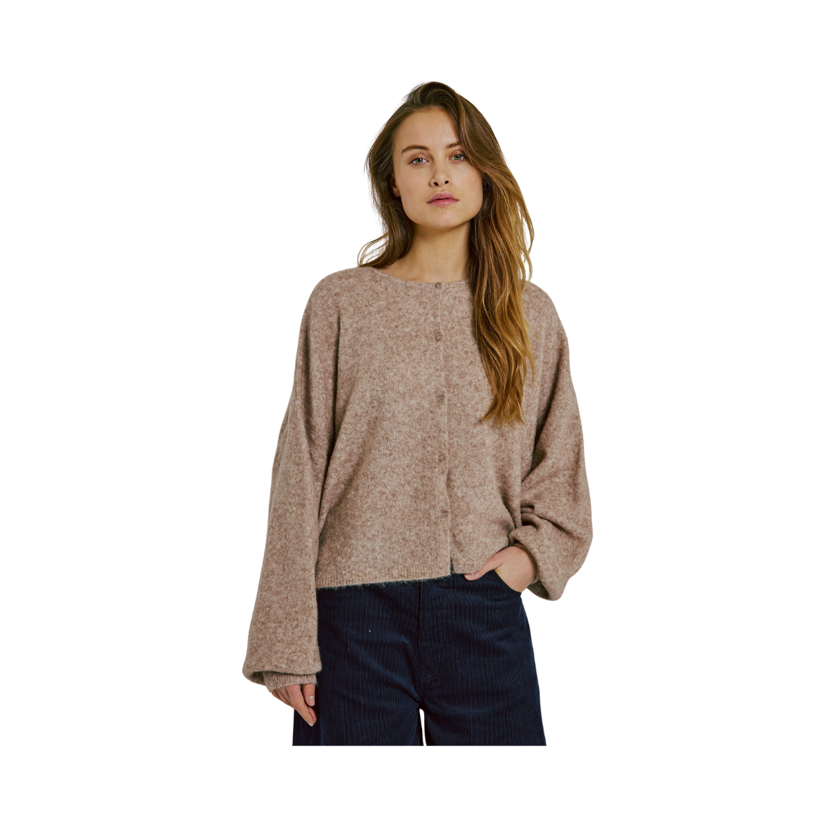 Halli Button Knit Cardigan - CAMEL