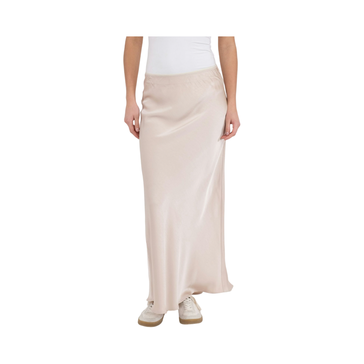 Vicky Heavy Sateen Skirt - Beige