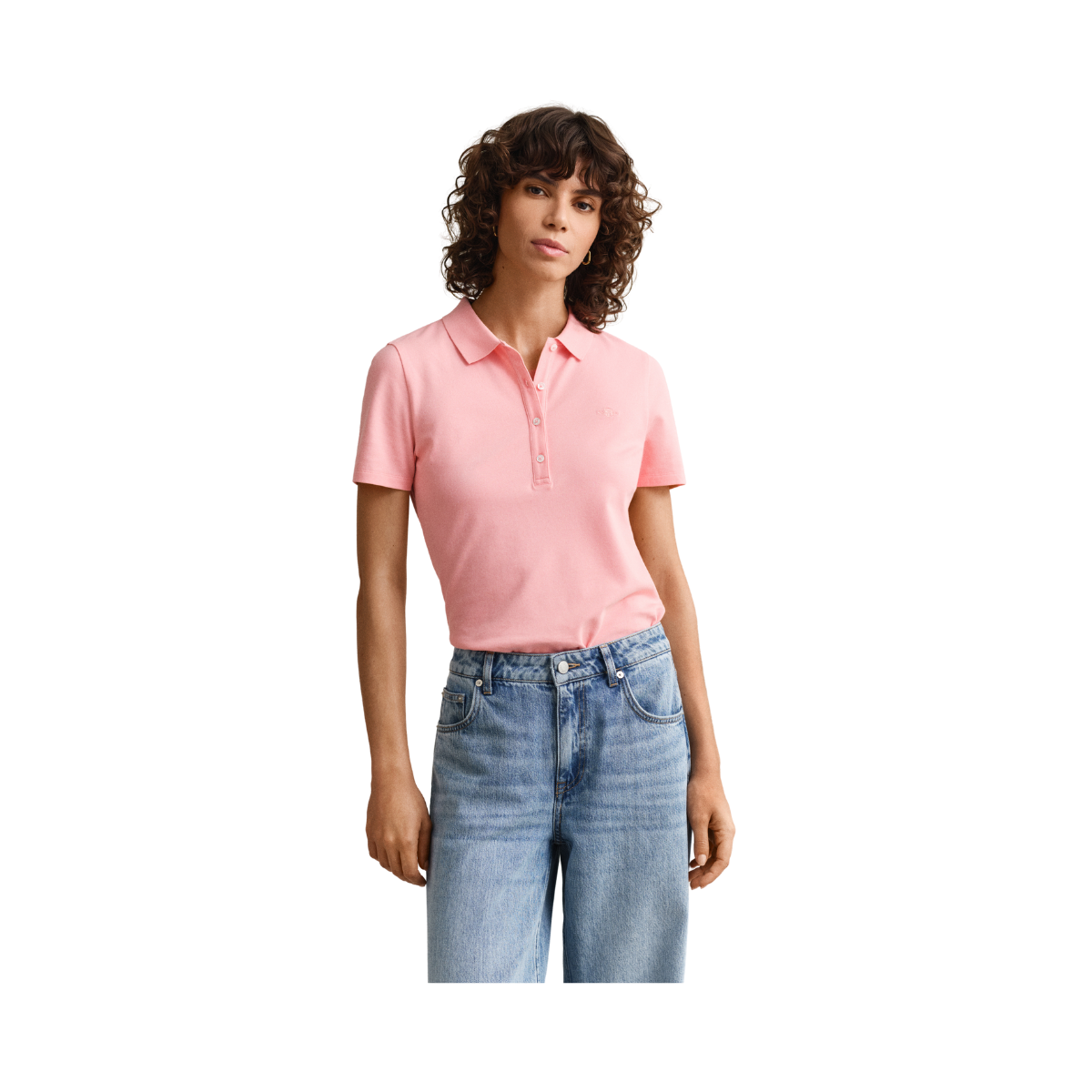 Slim Shield SS Pique Polo - 647 Apricot Pink