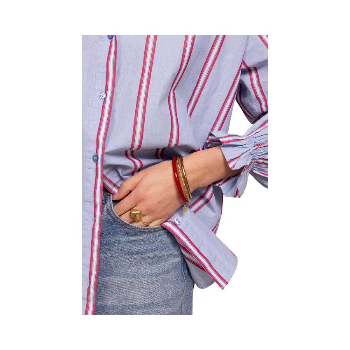 Bangle Set Thin Red - Gold