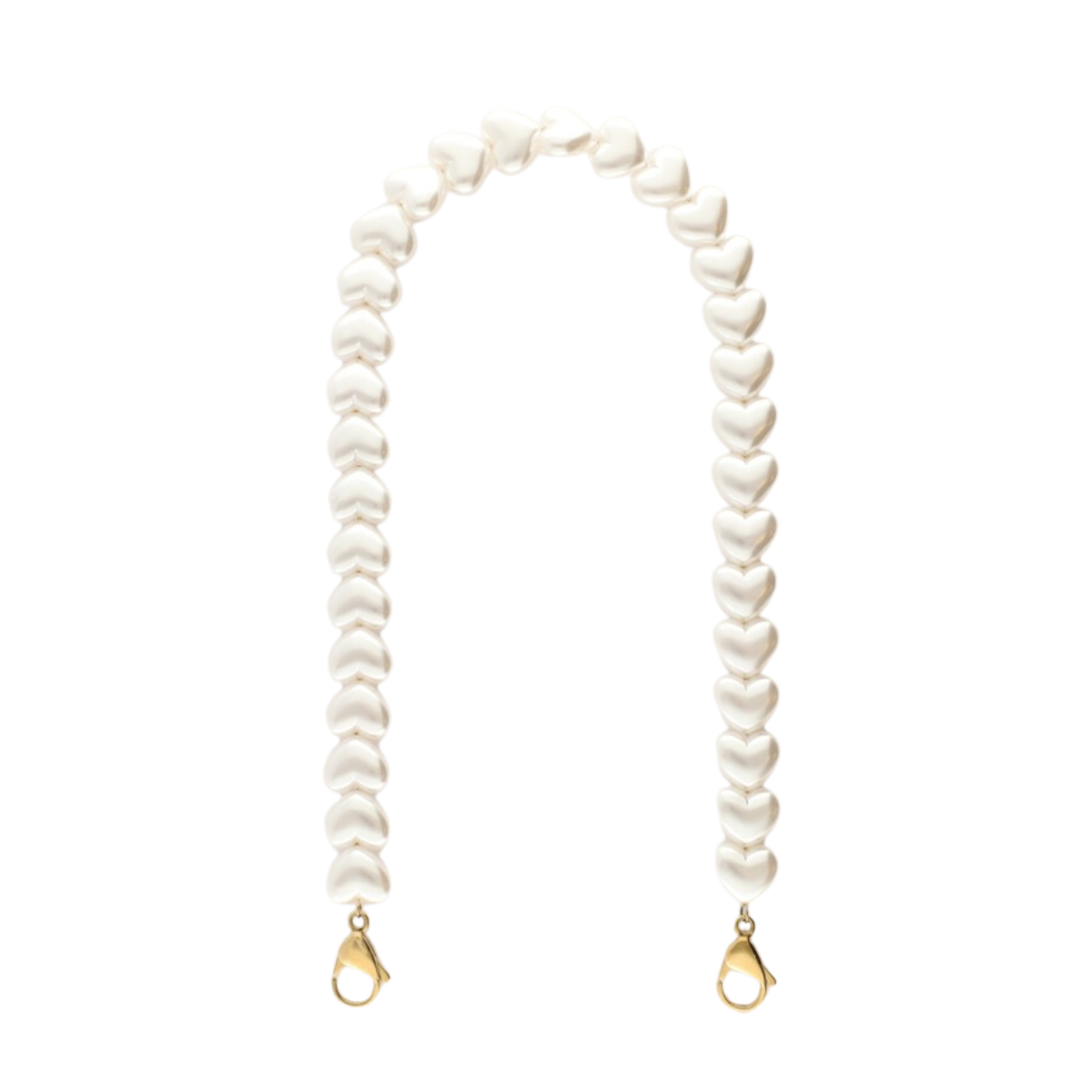 Phone cord pearl hearts - 1200 Gold