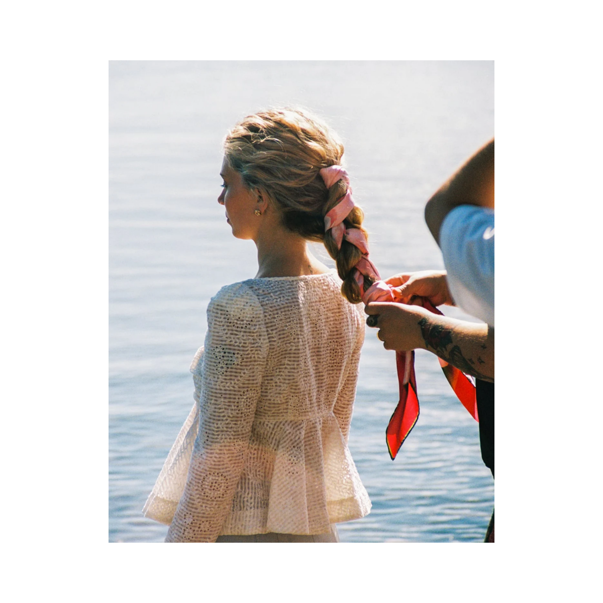 Silk Scarf Large - Rouge Fleur