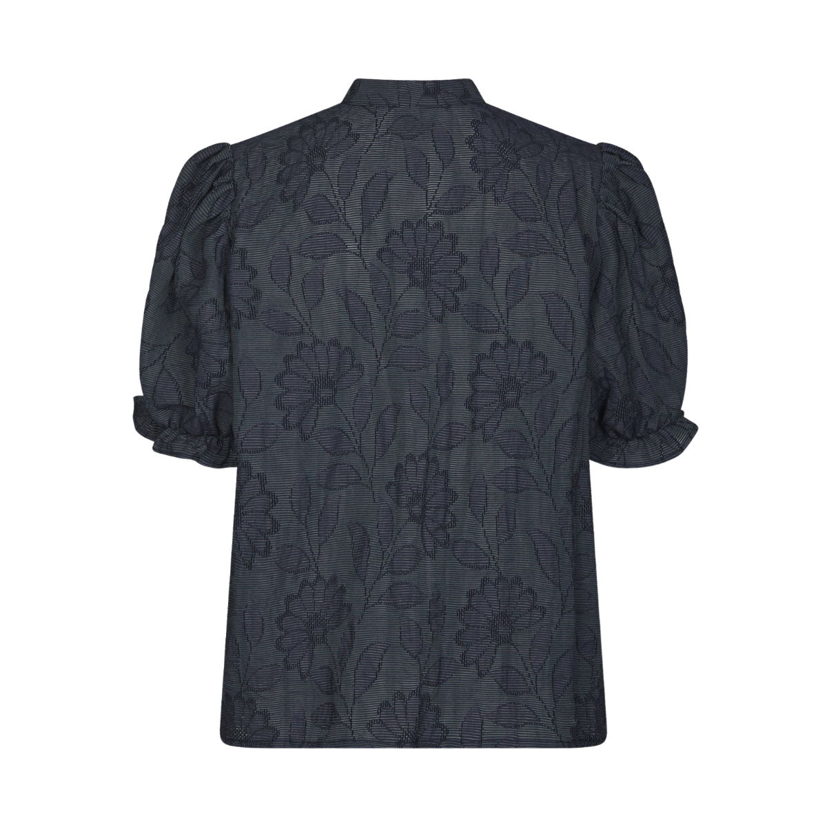 Zika Flower Stripe Blouse - Dark Blue