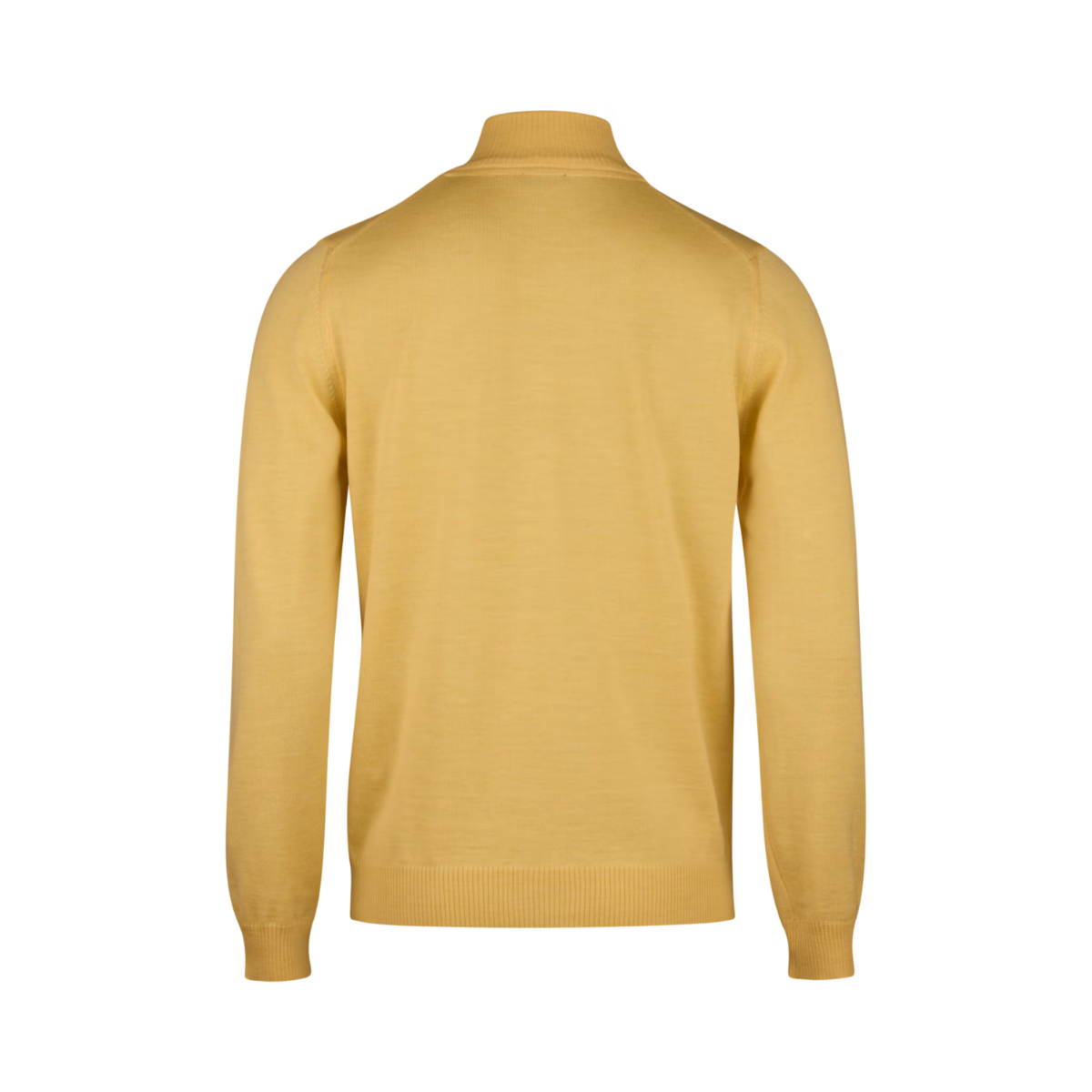 Sweater Knitted Half Zip Merino - Yellow