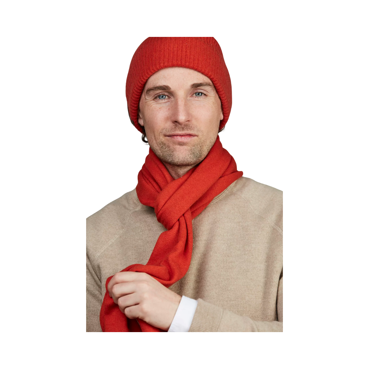 Geelong Knitted Scarf - Light Peach