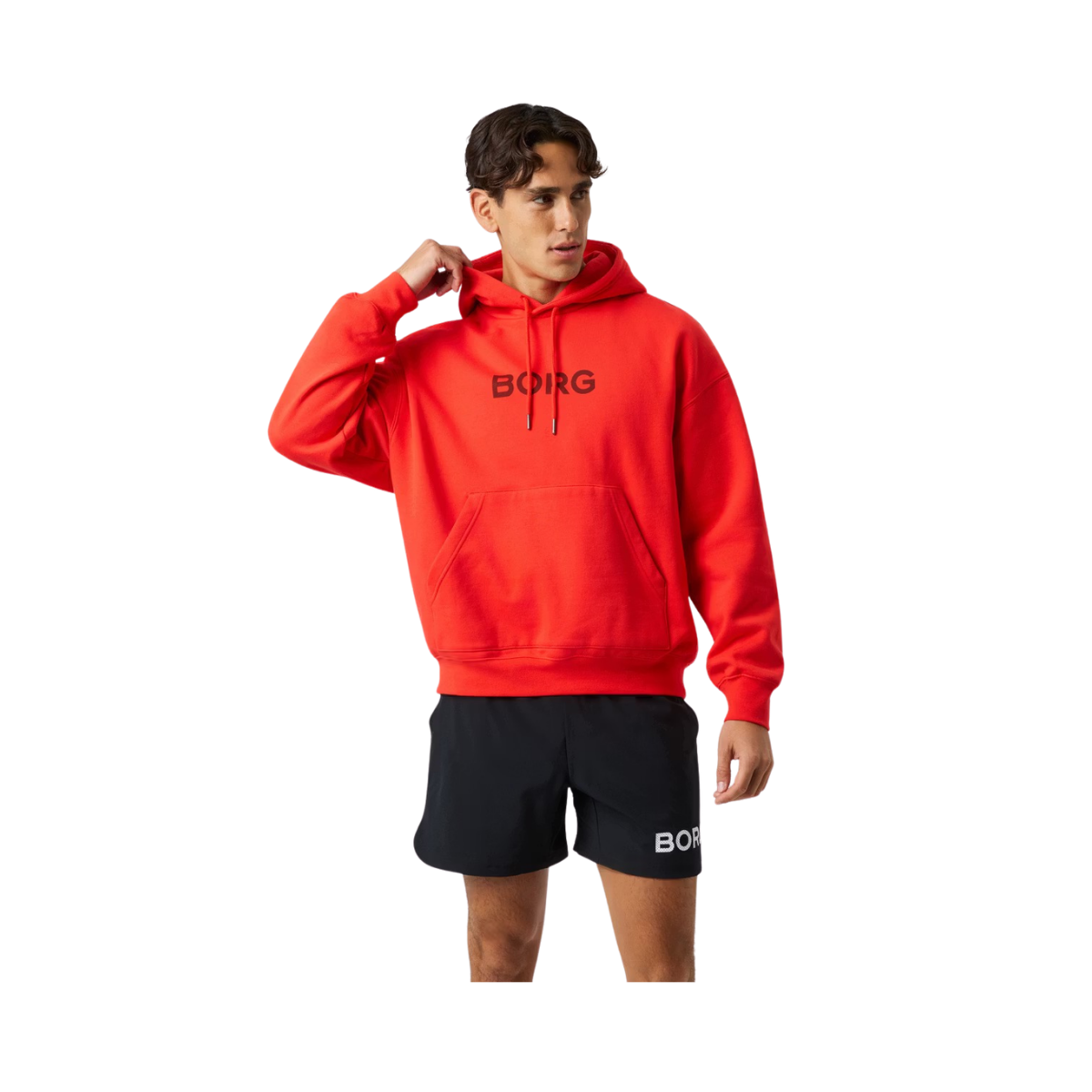 Borg Oversized Hoodie - Flame Scarlet