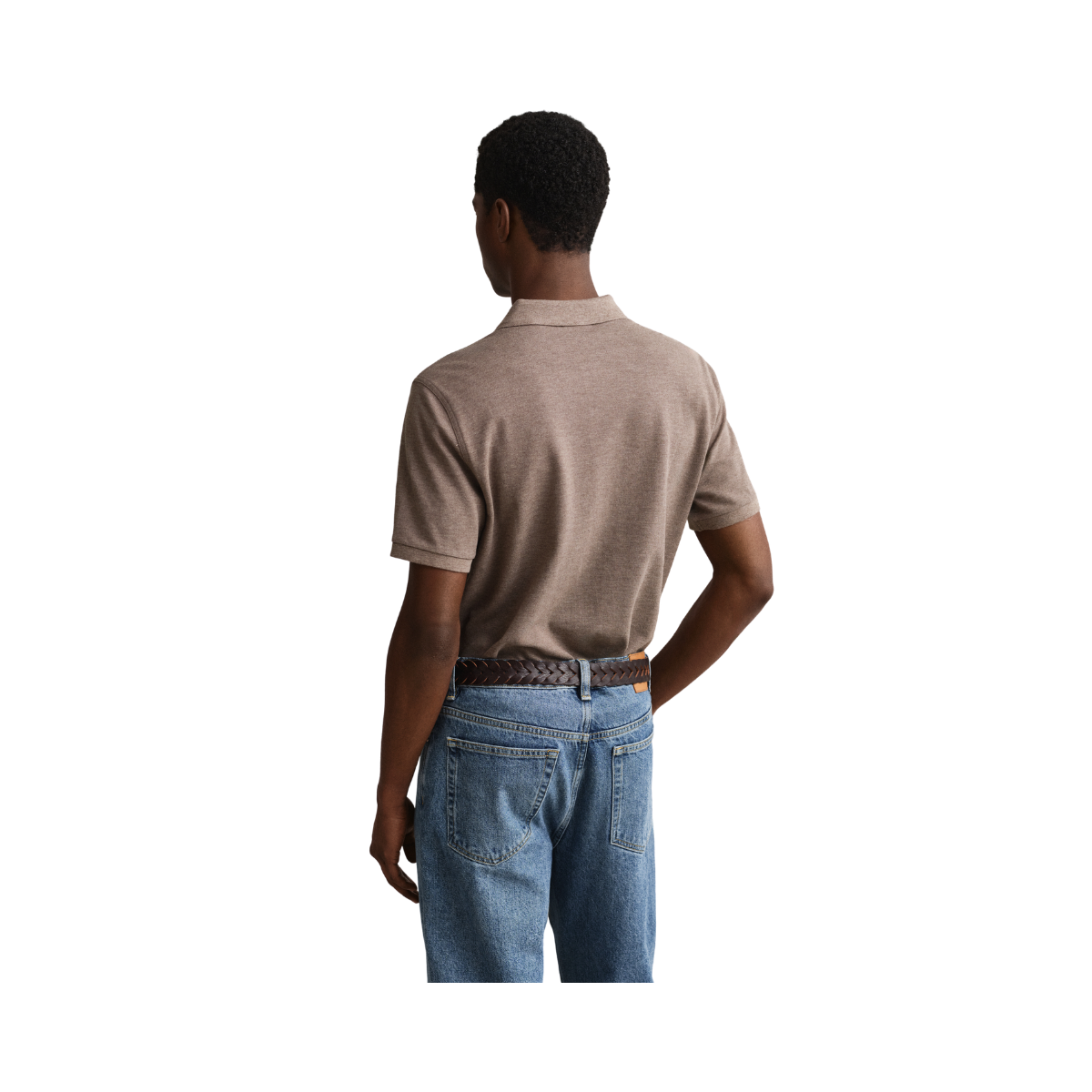 Shield SS Pique Polo - Dark Hazelnut Melange