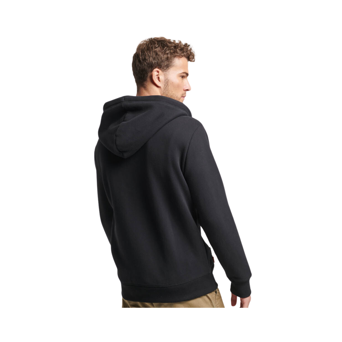 ESSENTIAL LOGO ZIP HOODIE - Black