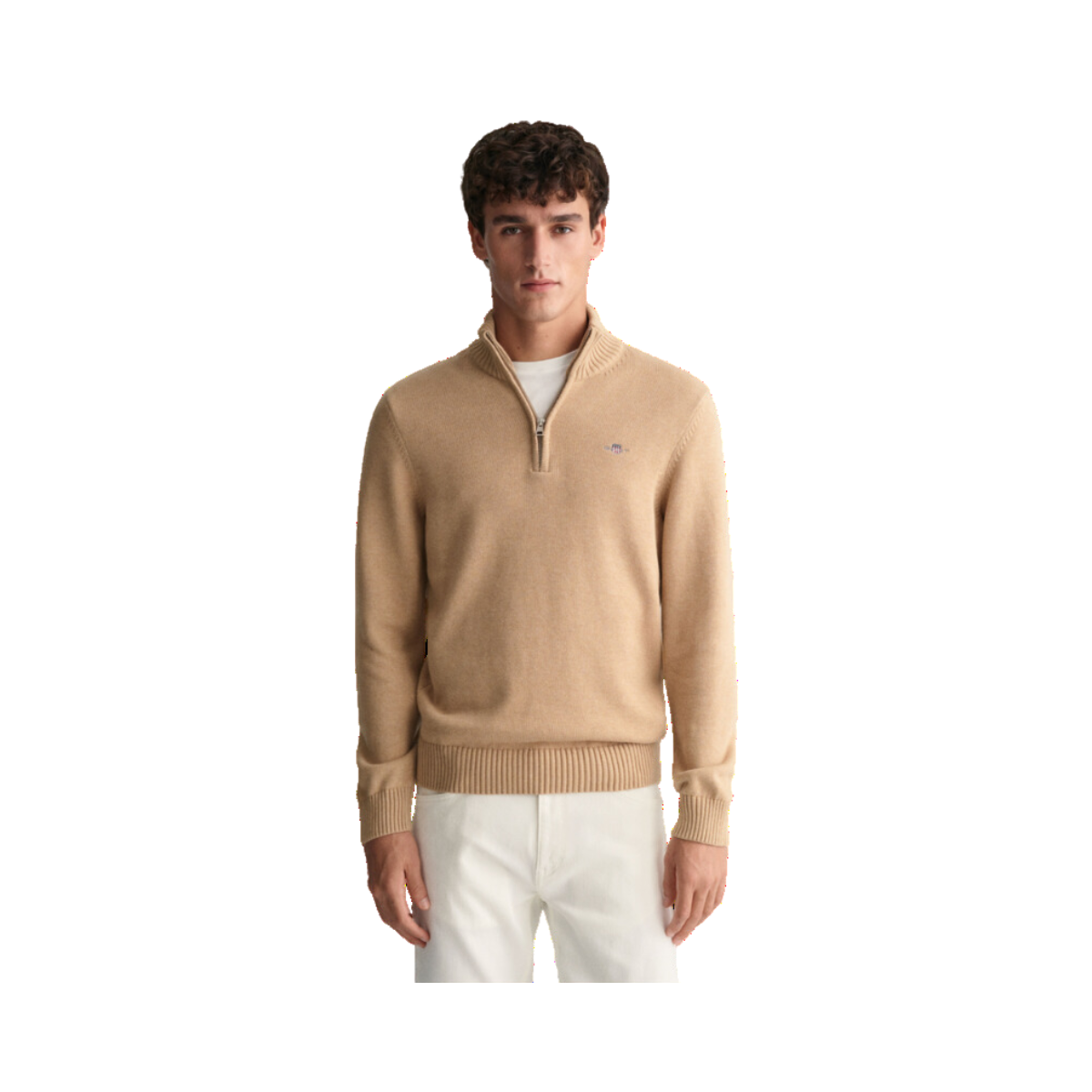 Casual Cotton Halfzip - Khaki