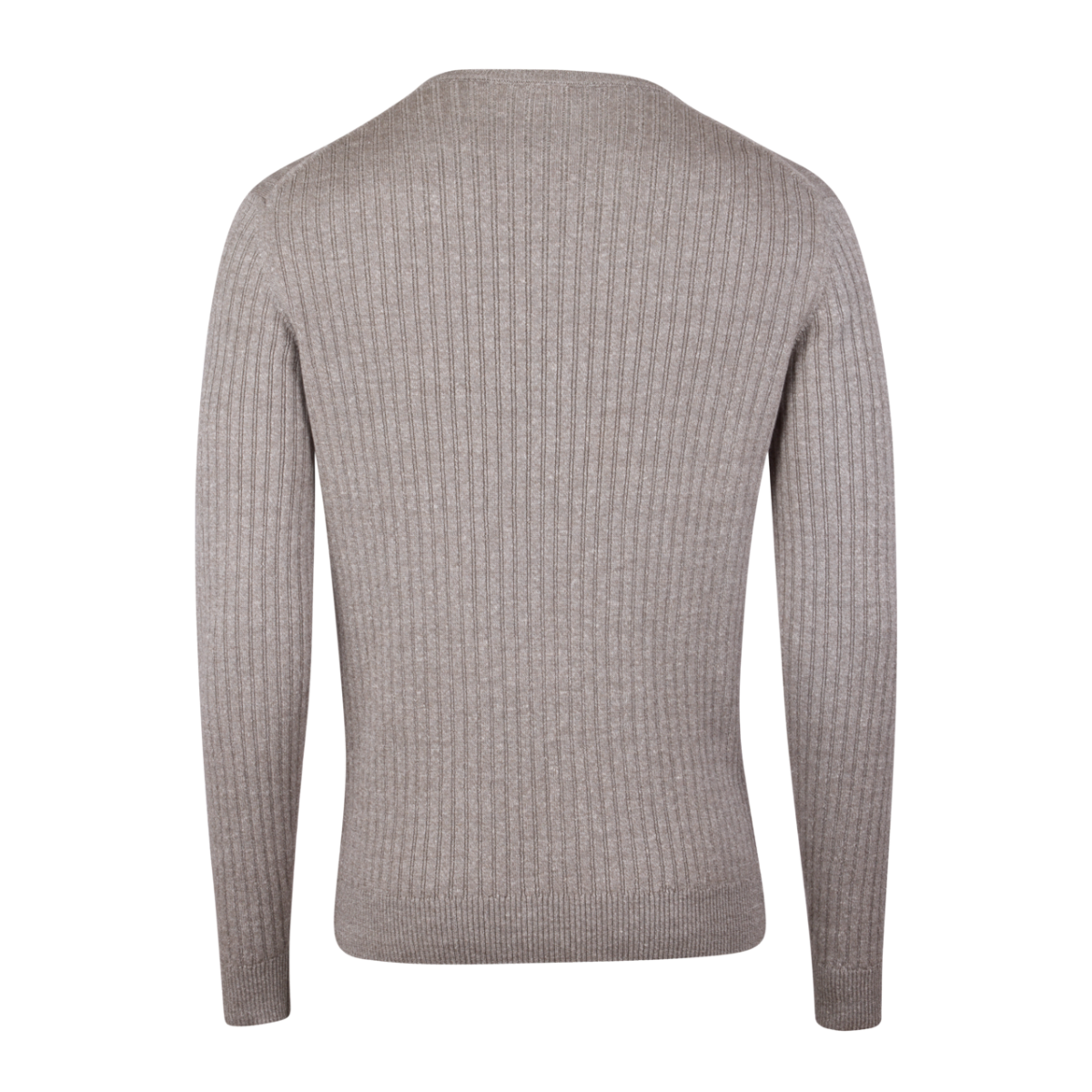 Sweater Knitted Ribbed Linen / Merino Wool - Light Brown