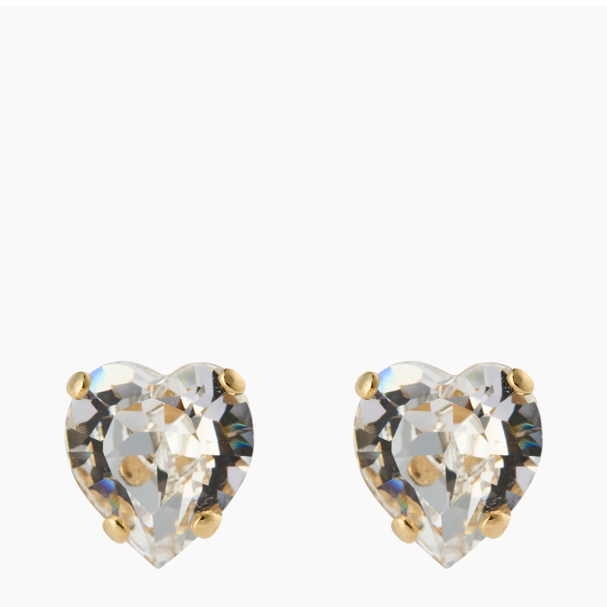 Heart Earrings Gold - Crystal
