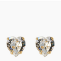 Heart Earrings Gold - Crystal
