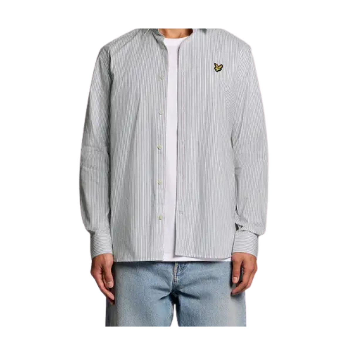 Twin Stripe Shirt - White/ Dark Navy