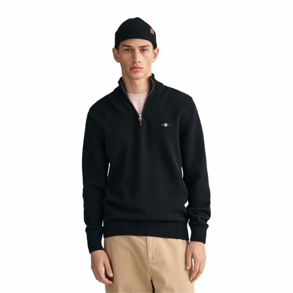 Casual Cotton Halfzip - Black