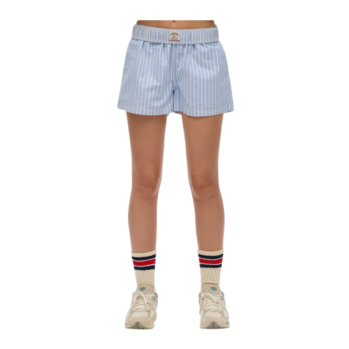 Cotton Stripe Elastic Short - D9J Broker Blue Stripe